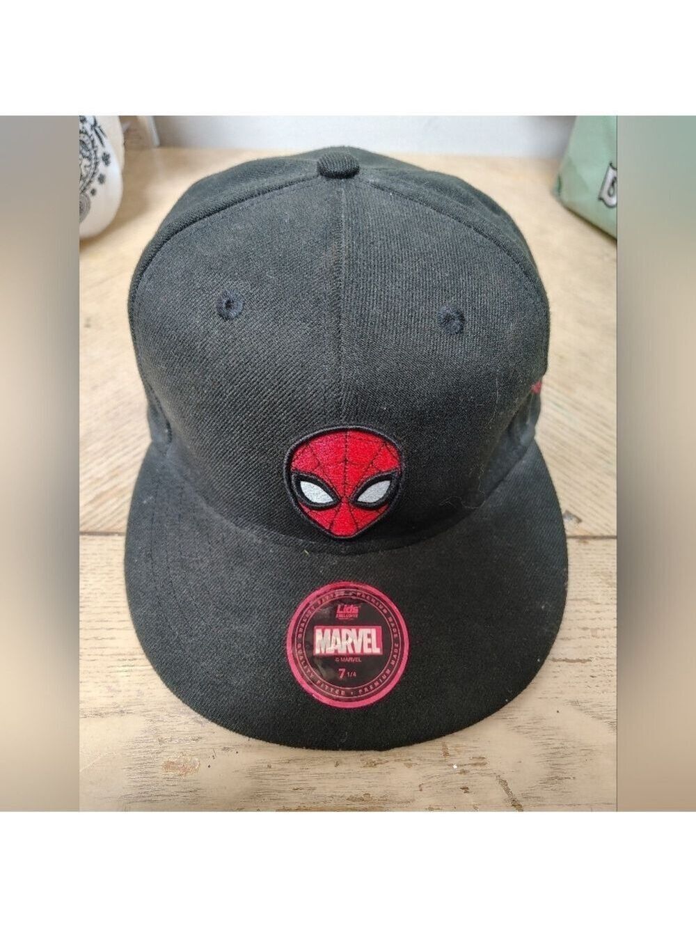 Lids Exclusive Marvel Spiderman Black Fitted Hat Stitched Logo